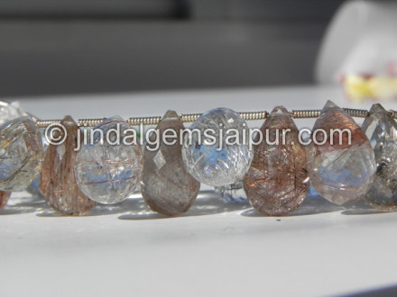 Copper Rutile Faceted Drops Shape Beads